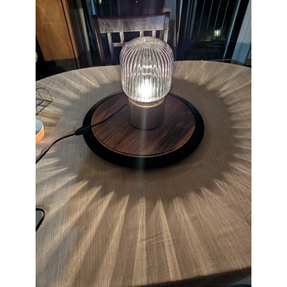 IKEA Solklint Table Lamp Brass Gray Clear Glass 11 Inch - Picture 4 of 7